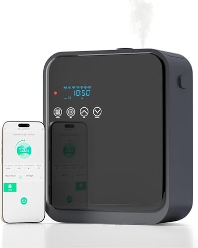 Smart Aroma Diffuser for Home & Business, 240ml Waterless Essential Oil Diffuser with App Control, Covers 400 to 2000 Sq.Ft, Pure Essential Oil Only for Hotel, Office, Spa by Unknown