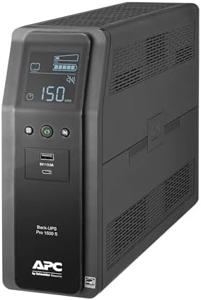APC UPS 1500VA/900W Pure Sine Wave UPS for Computer, Electronics, BR1500MS2 by APCbySchneider-Electric