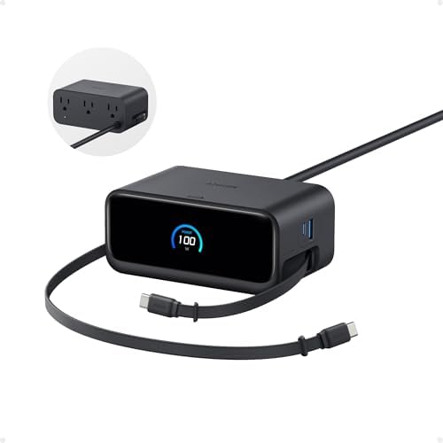 Anker Nano Charging Station, 100W 7-in-1 Power Strip, Retractable Charger by Anker