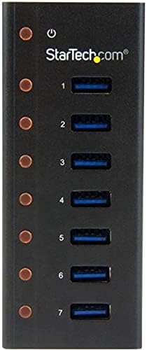 StarTech.com 7 Port USB 3.0 Hub (5 Gbps) - Metal Enclosure - Desktop or Wall Mountable - Rugged & industrial Powered USB Expander and Splitter Hub (ST7300U3M) - Image 2