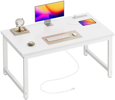 Huuger 48 x 24 inch Desk with Power Outlets & 0.95 Inch Thicker Desktop by Huuger