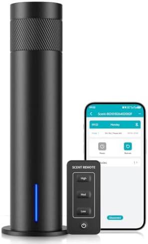 Waterless Essential Oil Diffuser with App, Cordless Rechargeable Cold Air Diffuser | Up to 2000 sq ft Coverage, 120mL, Smart Schedules, Pet-Friendly, Quiet Scent Diffuser for Home/Office/Hotel by Unknown