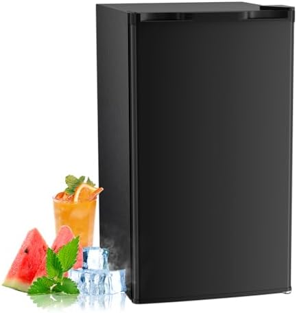 Antarctic Star 3.2 Cu.Ft. Mini Fridge with Freezer, Small Refrigerators with Adjustable Thermostat, Low Noise, Energy Saving, Compact Refrigerators for College Dorm, Office, Bedroom, Apartment, Black by AntarcticStar
