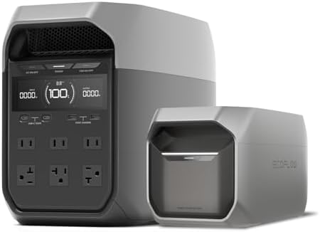 EF ECOFLOW Portable Power Station DELTA 3 with Extra Battery, 2048Wh 1800W by Unknown