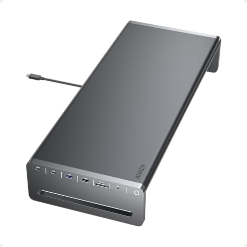 Anker USB-C Hub, 10-in-1 Aluminum Monitor Stand with 85W Max Charging by Anker