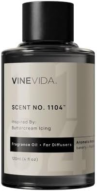 VINEVIDA [4 Fl Oz] Scent NO. 1104 Fragrance Oil for Cold Air Diffusers, Aromatic Notes of Buttercream Frosting, Creamy & Fresh Bakery Essential Oils for Diffuser Oil Refill & Air Freshener Room Spray by VINEVIDA