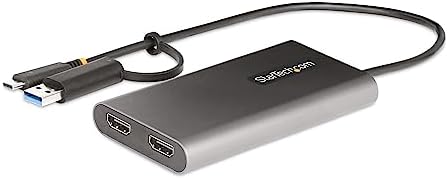 StarTech USB-C & USB-A to Dual HDMI Adapter, 2X 4K 60Hz, DisplayLink, TAA by Unknown