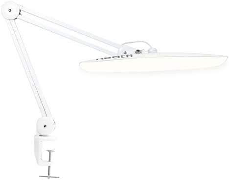 Neatfi XL 2200 Lumens 20W LED Desk Lamp with Clamp – Adjustable Color Temperature | 4-Level Dimmable Light | Home Office, Crafts & Workbench | 20-Inch Wide Head (White, CCT with Clamp) by Neatfi