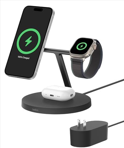 Belkin Qi2 15W Wireless Charging Station, 3 in 1 iPhone Charger, (Pack of 6) by Unknown