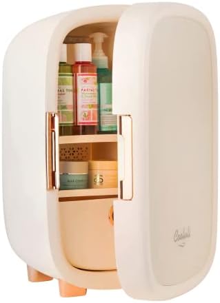 Cooluli Beauty 12L Skincare Fridge - for Makeup, Cosmetic & Facial Skin Care Products - for Women & Teen Girls - Pearl White Mini Fridge for Bedroom & Bathroom Vanity - Interior LED Lights - Image 3