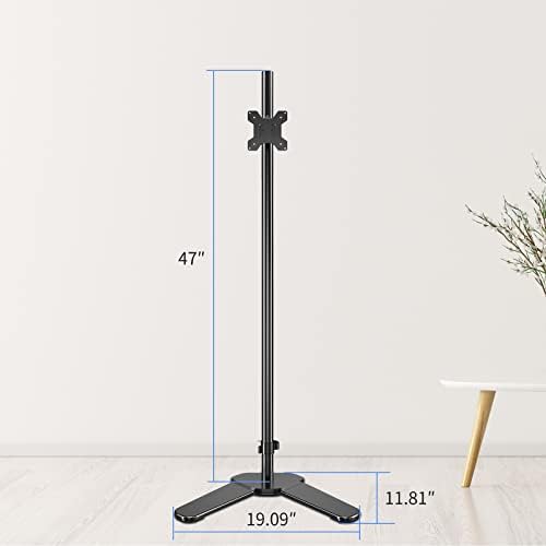Pholiten Single Tall Monitor Mount with 47 inch Pole,Floor Computer Stand - Image 5