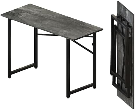 Lutown-Teen Folding Computer Desk 47 inch No Assembly Required, Grey by Lutown-TeenHome