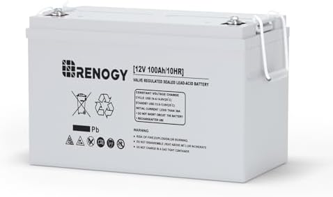 Renogy 12 Volt 100Ah Deep Cycle AGM Battery, Lead Acid Solar Battery by RenogySolar