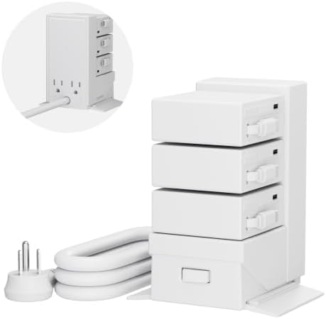 Gitryin Tower Charging Station for Nightstand, 195W Retractable Charger by GITRYIN