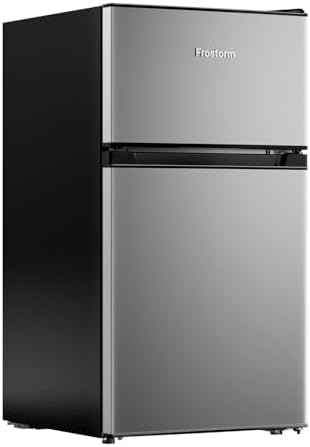 3.2 Cu Ft Mini Fridge with Freezer, Double Door Upright Freezer - Image 2