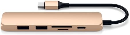Satechi USB C Hub Slim Multiport Adapter V2 with 60W USB C PD, 4K HDMI (60Hz), Micro/SD Card Readers, USB 3.0 - for MacBook Pro & MacBook Air M2/M1, iPad Pro/Air M2/M1, Mac mini, iMac (Gold) - Image 2
