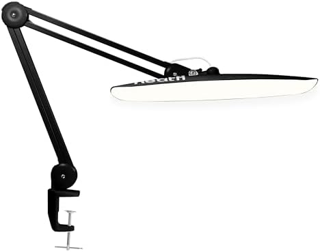 Neatfi XL 2200 Lumens 20W LED Desk Lamp with Clamp – Adjustable Color Temperature | 4-Level Dimmable Light | Home Office, Crafts & Workbench | 20-Inch Wide Head (Black, CCT with Clamp) by Neatfi