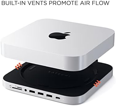 Satechi Aluminum Stand & Hub for Mac mini, USB 3.0 & Headphone Jack, Silver - Image 5