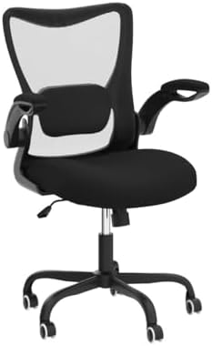 MUXX.STIL Office Chair, Ergonomic Desk Chair with Adjustable Lumbar Support and Flip up Armrest, Breathable Mesh Computer Chair for Home Office, Black - Image 4