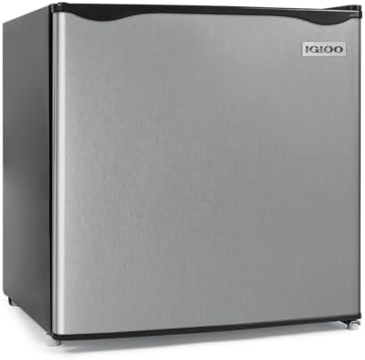 Igloo 1.6 Cu.Ft Mini Fridge with Freezer - Single Door Compact Refrigerator with Glass Shelves for Homes, Dorms & Offices - Keep Drinks & Frozen Foods Cool with Temperature Control Fridge - Platinum by Unknown