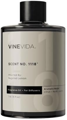 VINEVIDA [16 Fl Oz] Scent NO. 1118 Fragrance Oil for Cold Air Diffusers, Aromatic Notes of Citrus, Green, Floral, Sugar & Vanilla Essential Oils for Diffuser Oil Refill & Air Freshener Room Spray by VINEVIDA