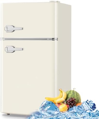 WANAI 3.5 Cu.Ft Retro Mini Fridge with Handle Compact Refrigerator Cream by WANAI%C2%AE