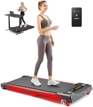 Walking Pad, Anylife Incline Walking Pads Under Desk 330lb Capacity, 2.5HP Portable Treadmills for Home, Compact Treadmill Small Running Pad with LED Display, Remote Control by Anylife