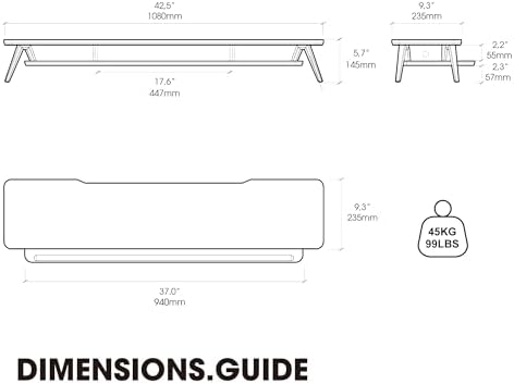 Fenge Dual Monitor Stand Riser, Wooden Desk Shelf with 2-Tier Storage - Image 2
