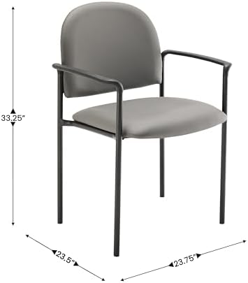 Flash Furniture Steel Stackable Reception Chair with Arms, Gray Vinyl - Image 3