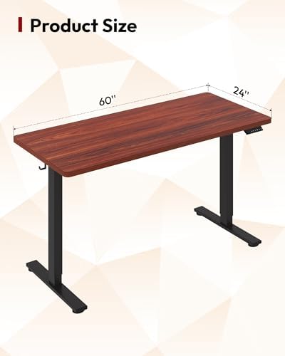 SANODESK One-Piece 1'' Thick Height Adjustable Standing Desk 60''x24'' - Image 2