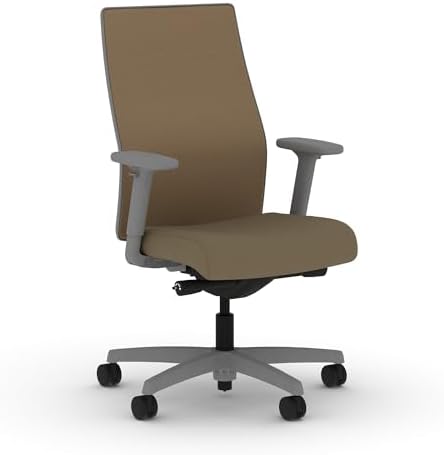 HON Ignition 2.0 Mid Back Task Chair, Spectrum Mesh, Advanced Synchro-Tilt Control, Office Chair with Lumbar Support, Height and Width Adjustable Arms, Titanium Frame, Quicksand by HON