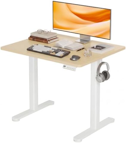 Claiks Electric Height Adjustable Standing Desk, 32x19 Inch, Nature by CLAIKS