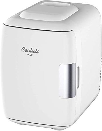 Cooluli Mini Fridge for Bedroom - Car, Office Desk & Dorm Room - Portable 4L/6 Can Electric Plug In Cooler & Warmer for Food, Drinks, Skincare Beauty & Makeup - 12v AC/DC & Exclusive USB Option, White by CooluliPortableMultipurposeMiniFridges