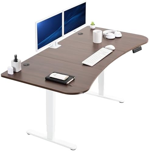 VIVO Dark Walnut 63 x 32 in Standing Desk, DESK-KIT-2W1D by VIVO