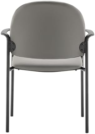 Flash Furniture Steel Stackable Reception Chair with Arms, Gray Vinyl - Image 6