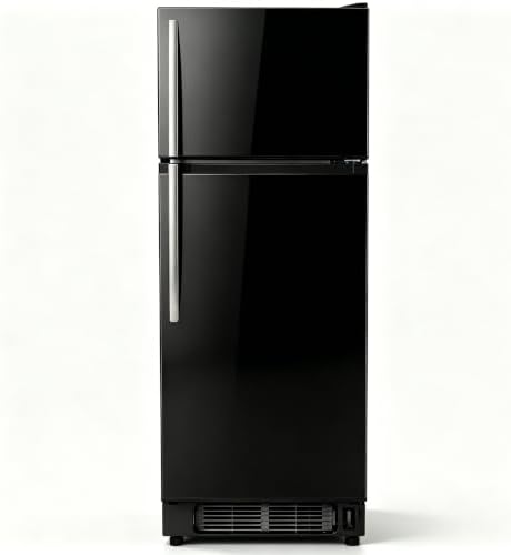 7.5 Cu.Ft Compact Refrigerator, Midnight Black Double Door Mini Fridge, Upper Freezer & Lower Fresh Food Zone, Liquid Silver Metal Handle, Quiet Energy Saving Small Fridge, Small Footprint by Unknown