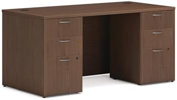 HON MOD Computer Desk, Office Desk with 6 Drawers, Walnut by HON