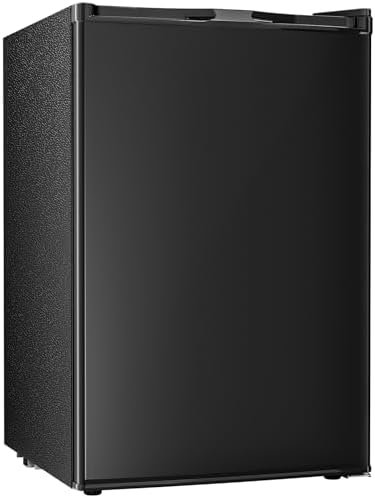 Antarctic Star 4.4 Cu.Ft Compact Refrigerator,Mini Fridge Single Door with Adjustable Thermostat,Removable Glass Shelves for Apartment/Dorm/Office,BLACK by AntarcticStar