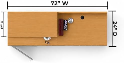 BREAKtime Breakroom Cabinet with 4-Door Base Storage & Upper Hutch, Microwave Space, Commercial-Grade, Fully Assembled, 72" W x 24" D x 75" H, Appliances Not Included, Beech - Image 3