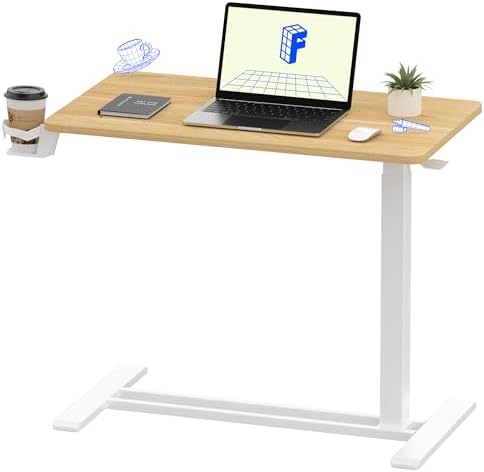 FLEXISPOT H7 32" Pneumatic Height-Adjustable Overbed Table with Wheels by Unknown