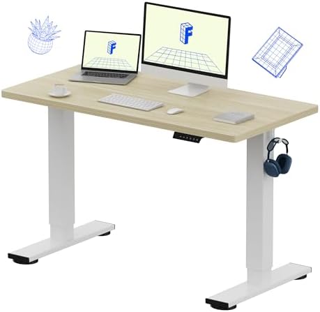 FLEXISPOT EN1 48"x24" One-Piece Standing Desk, White Wood Grain by Unknown
