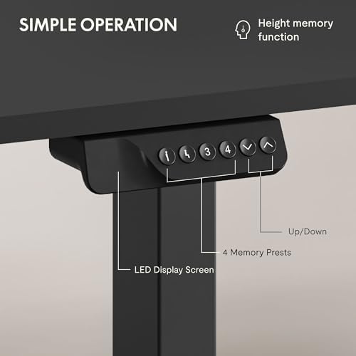 FLEXISPOT 79"x32" Electric Standing Desk, Black - Image 5