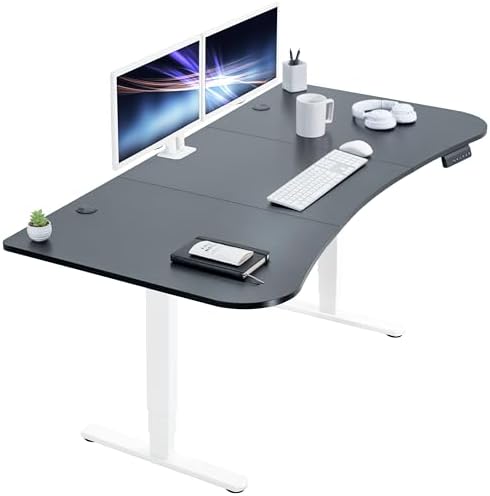 VIVO Black Carbon Fiber 63 x 32 in Standing Desk, DESK-KIT-2W1R by VIVO