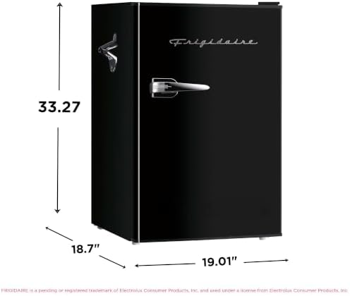 FRIGIDAIRE EFR376-BLACK 3.1 Cu Ft Black Retro Bar Fridge with Side Bottle Opener - Image 5