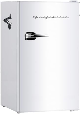 Frigidaire Retro Compact Fridge with Chiller, 3.2 cu ft Countertop Fridge with Built-In Bottle Opener, Compact Refrigerator for Office, Bedroom, Dorm Room or Cabin - 18.7"D x 19.01"W x 33.27"H (White) by Unknown