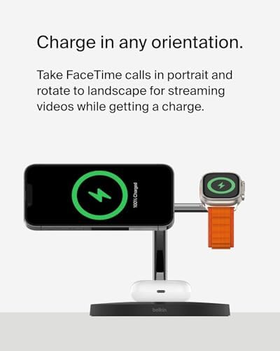 Belkin MagSafe 3 in 1 Wireless Charging Stand, 2nd Gen, 33% Faster - Image 6