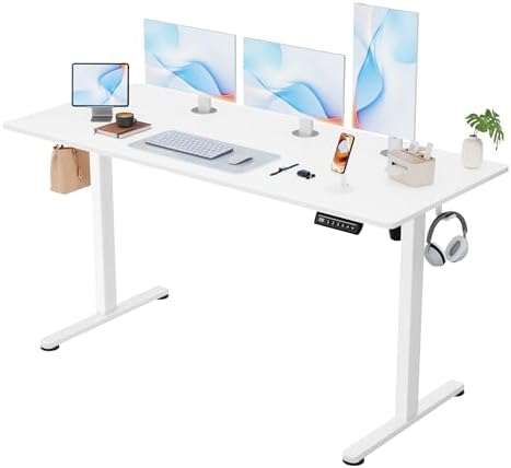 Furmax 55 Inches Electric Standing Desk, Home Office Desk with Phone Holder by Furmax