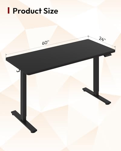 SANODESK One-Piece 1'' Thick Height Adjustable Standing Desk 60''x24'' - Image 2