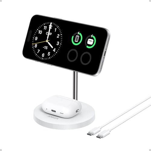 Anker MagGo 2-in-1 MagSafe Compatible Qi2 15W Wireless Charging Stand by Anker
