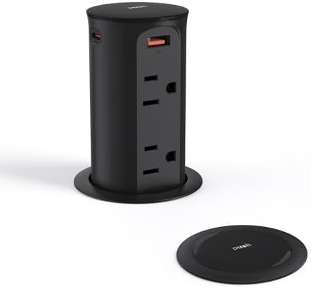 Jgstkcity Pop Up Outlet for Countertop,2.5in Hole,ETL Listed,Black by Jgstkcity